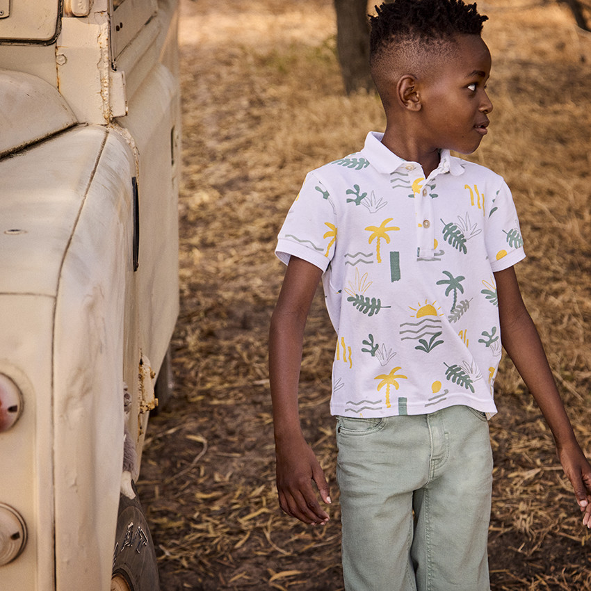 Polo manga corta estampado arty fantasía para niño 