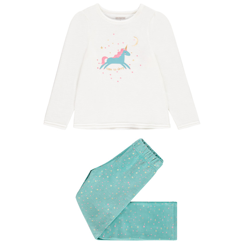 Pijama de 2 piezas de terciopelo con estampado de unicornio para niña  Additional Pijama de 2 piezas de terciopelo con estampado de unicornio para niña