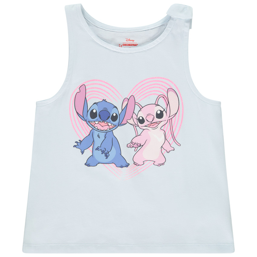 Camiseta sin mangas estampada Stitch & Angel Disney para niña 