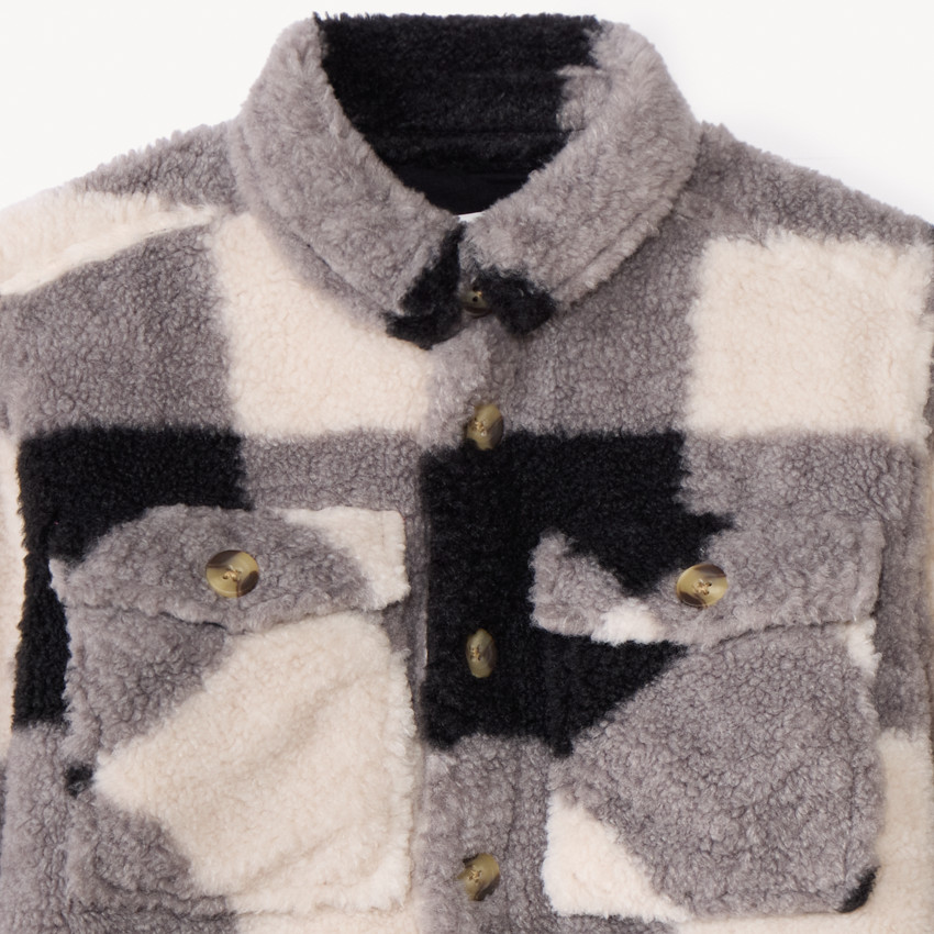 Sobrecamisa de cuadros en sherpa para niño 