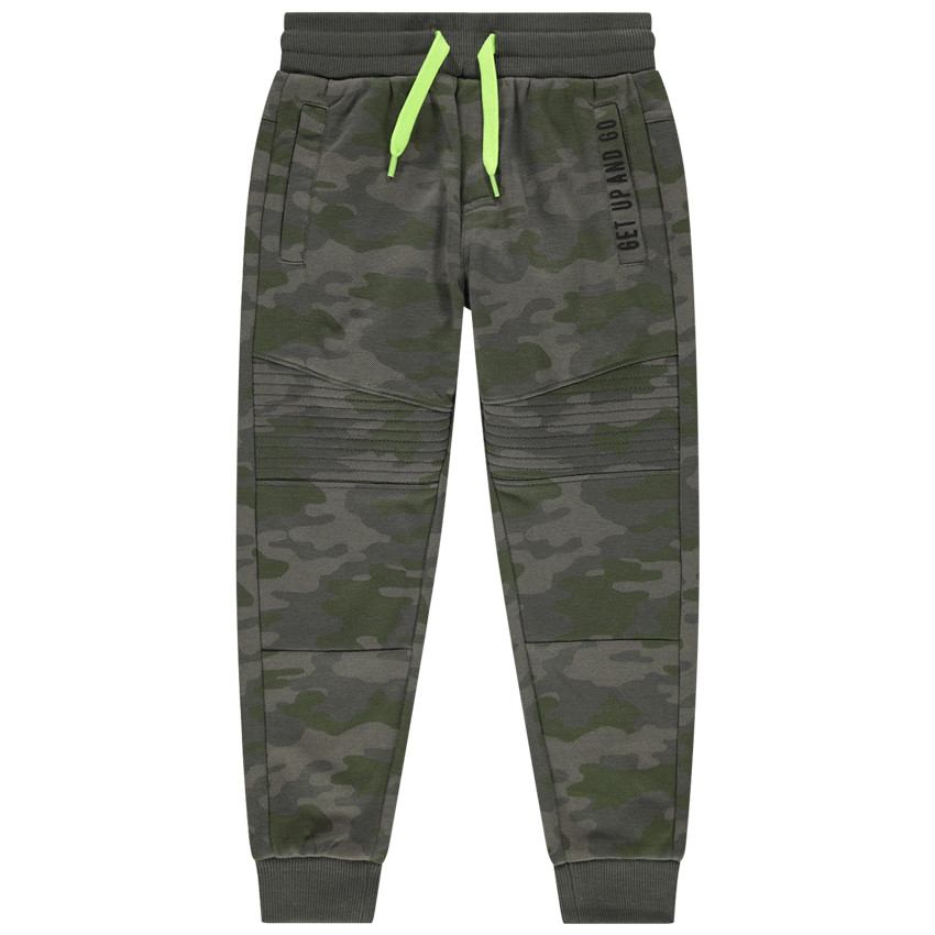 Pantalón de chándal de felpa con dibujo de camuflaje 