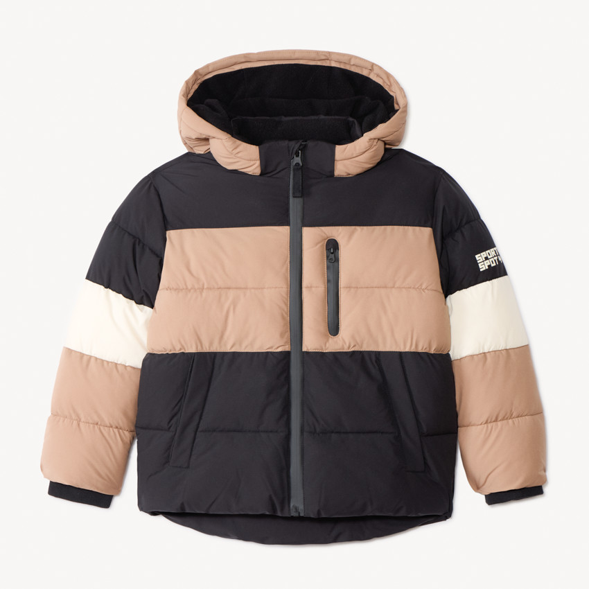 Anorak acolchado efecto color block para niño 