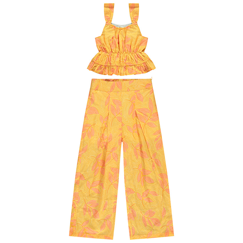 Conjunto 2 piezas total look estampado vegetal niña 