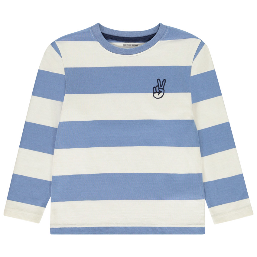 Camiseta de manga larga a rayas niño 
