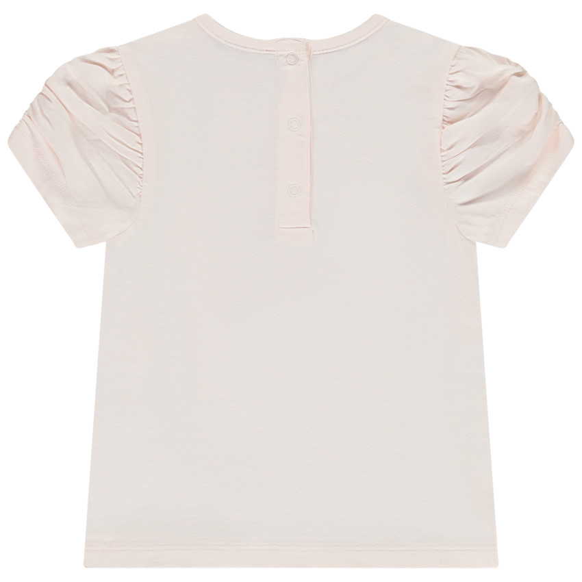 Camiseta manga corta bordado mariposa para bebé niña 