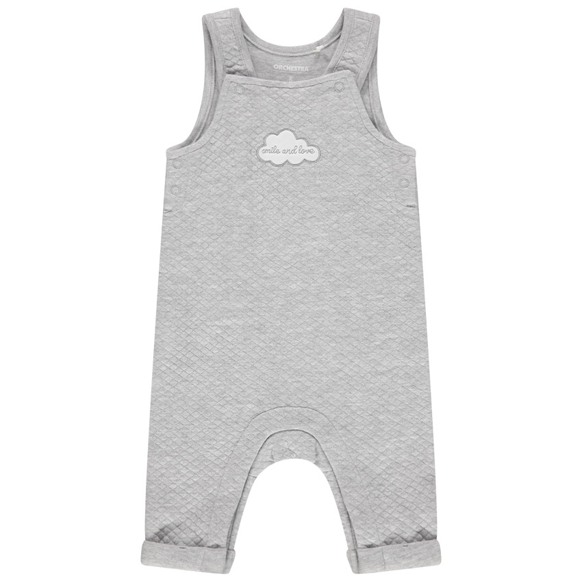 Peto largo de felpa con cruces y dibujo de nube 