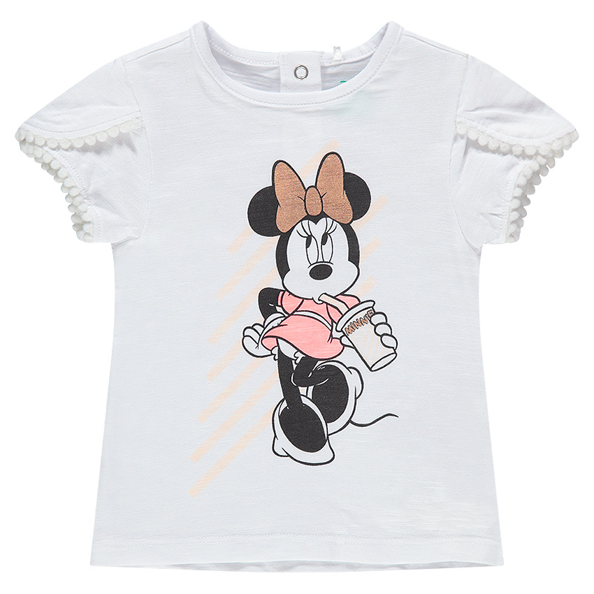 Camiseta de manga corta con estampado de Minnie de ©Disney y cintas 