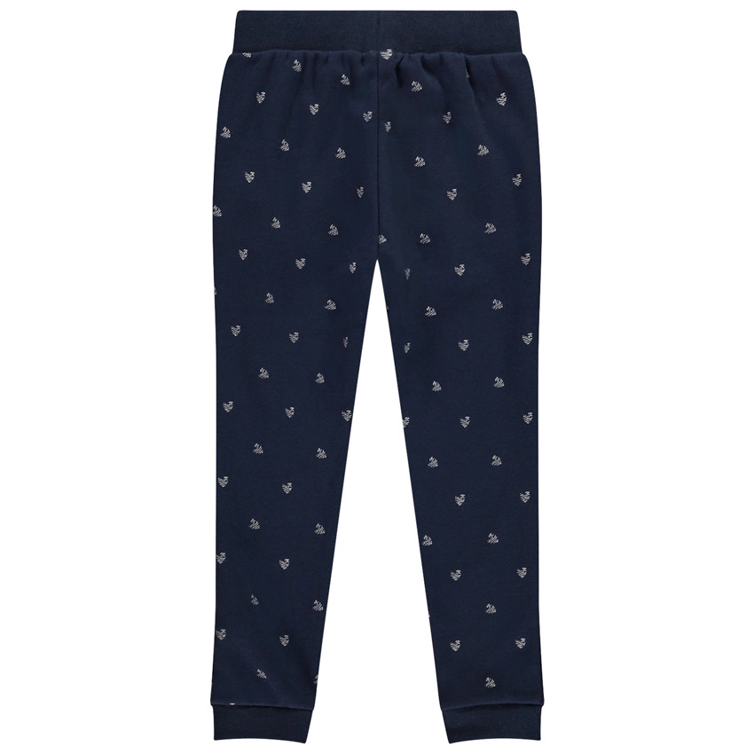 Pantalón de chándal impreso con corazones en contracolado para niña 