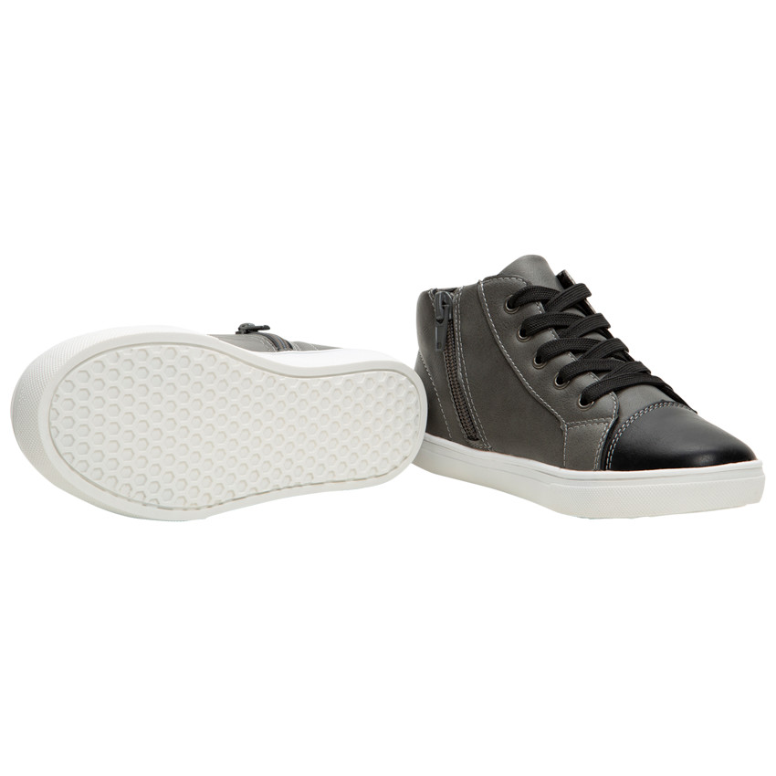 Zapatillas altas con efecto cuero con cordones y cremallera de la 28 a la 35 