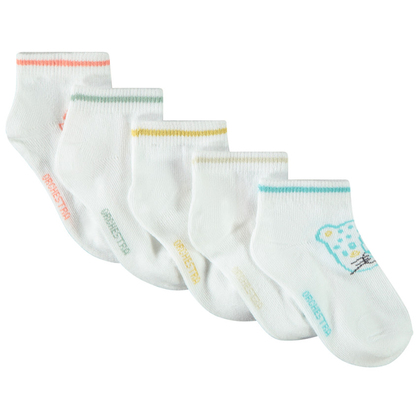 Pack de 5 pares de calcetines cortos para bebé 