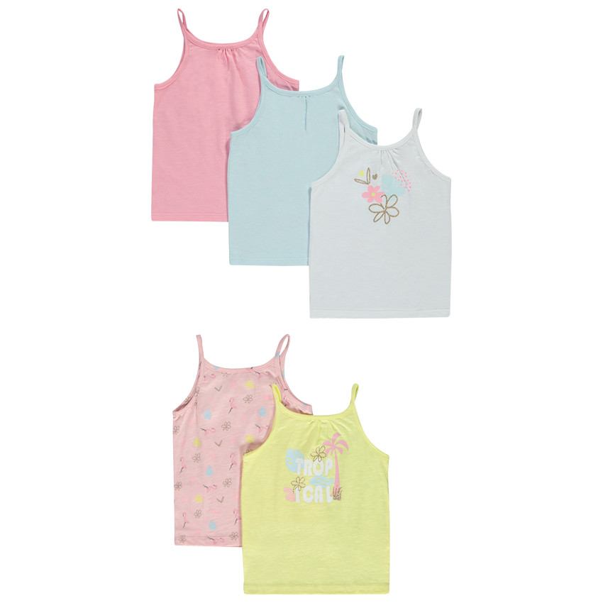 Pack de 5 débardeurs fantásticos para bebé niña 