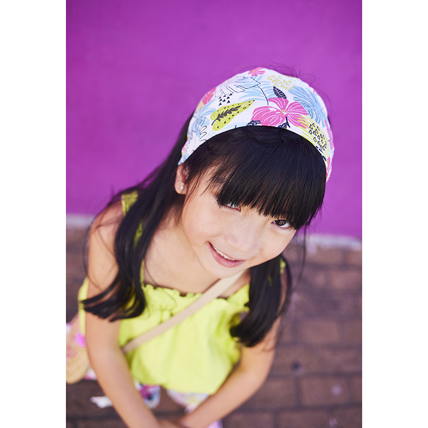 Diadema de lyocell estampado exótico para niña 
