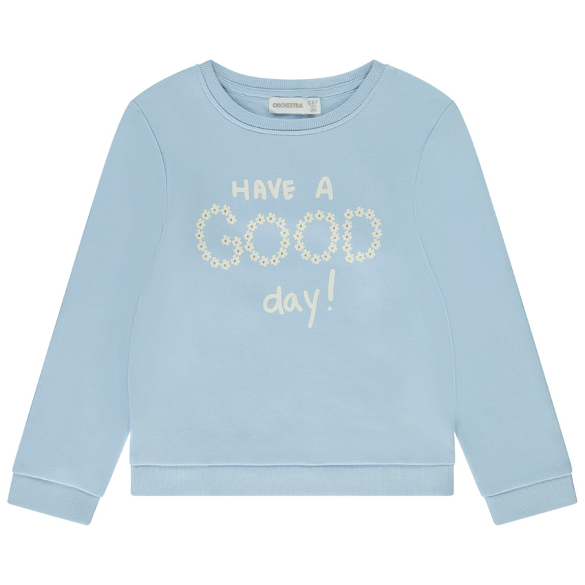 Sweat en molleton uni print fantaisie pour fille
