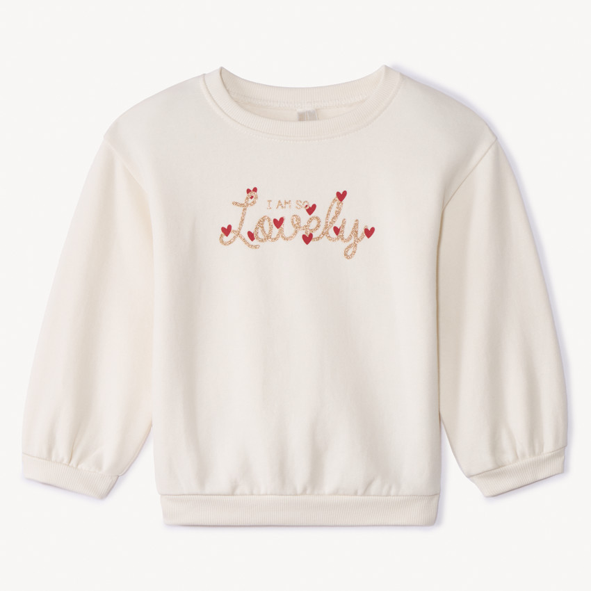 Sudadera lisa de felpa con estampado "Love" para bebé niña 