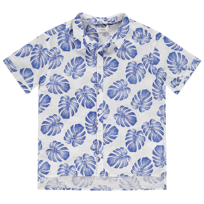 Camisa manga corta estampado hojas para niño 