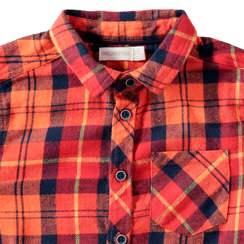 Camisa de manga larga de cuadros de franela 