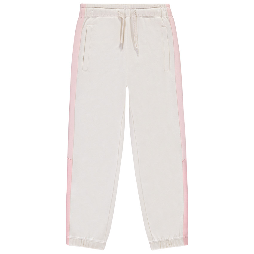 Pantalón jogging de felpa con bandas de colores para niña 