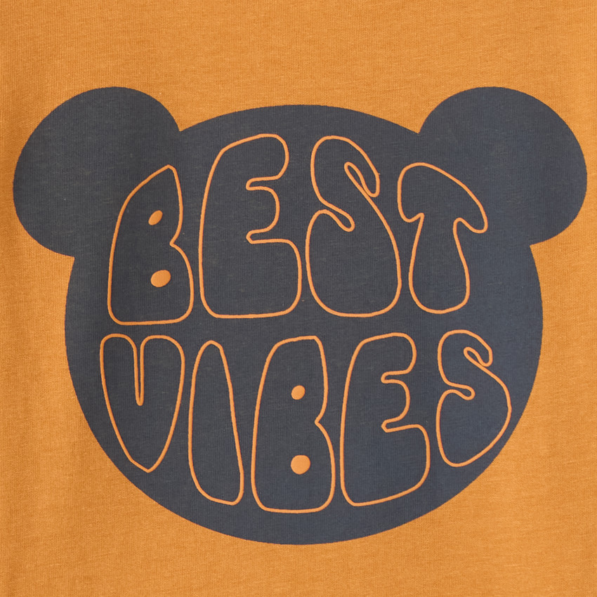 Camiseta de manga larga para bebé niño con estampado de oso. 