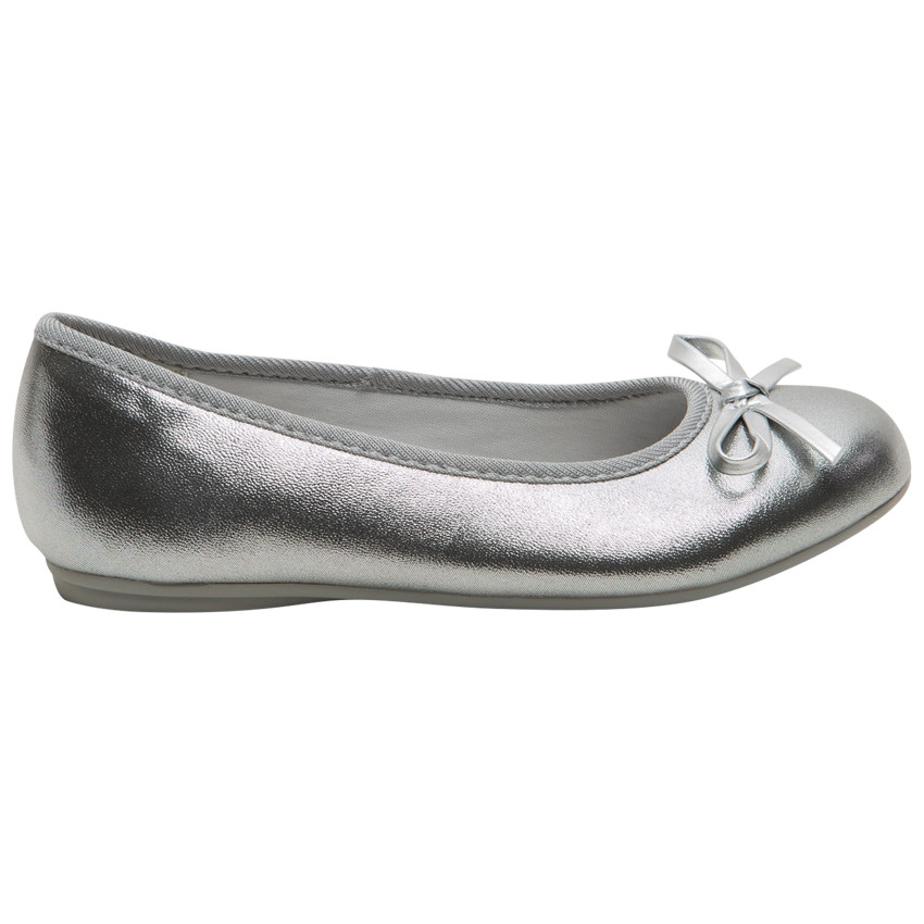 Bailarinas plateadas con lazo 