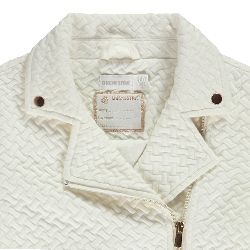 Chaqueta perfecto en jacquard fantasía para niña 