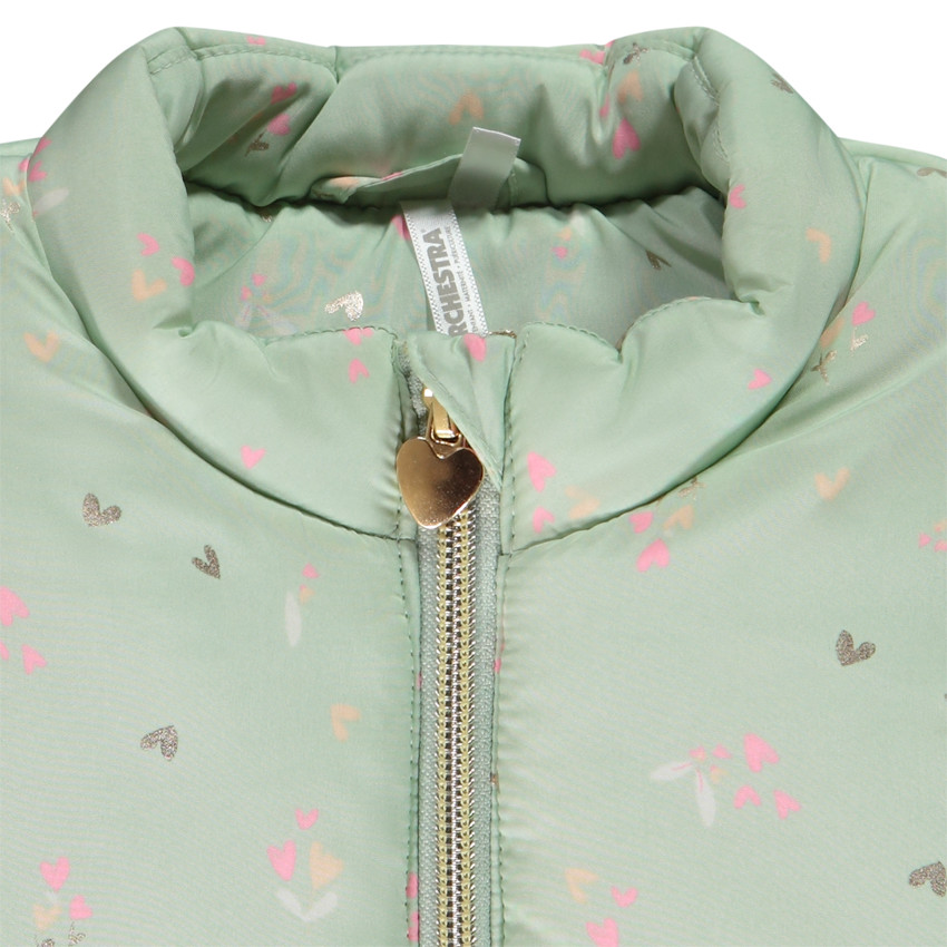 Doudoune sin mangas estampado flores/corazones para bebé niña 