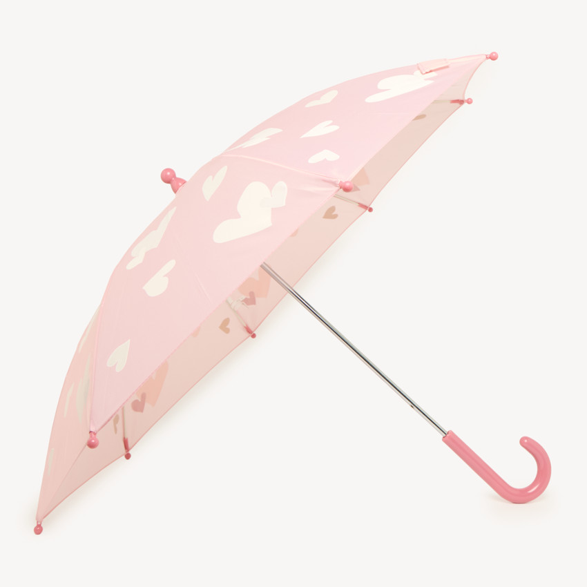 Sombrilla para niña con estampado de corazones 