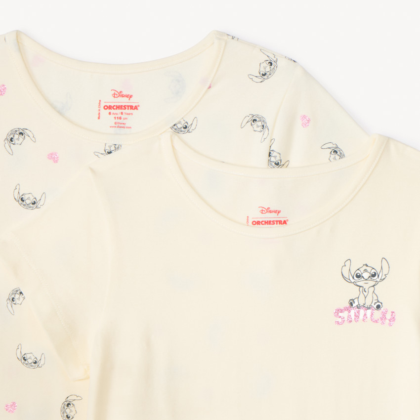 Conjunto de 3 bodies de manga corta de Stitch de Disney para niña 