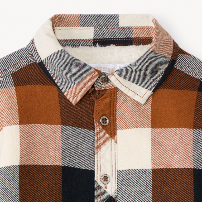 Sobrecamisa de franela con forro a cuadros para niño 