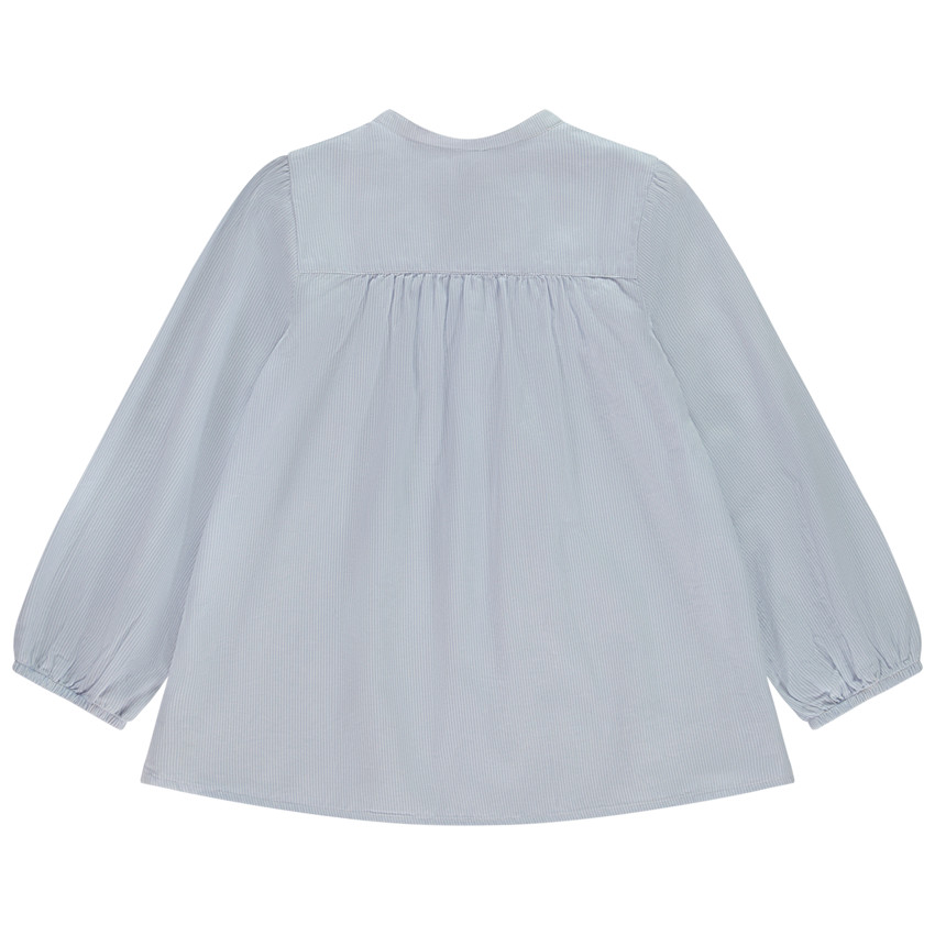 Camisa de manga larga de tela con volantes para niña 