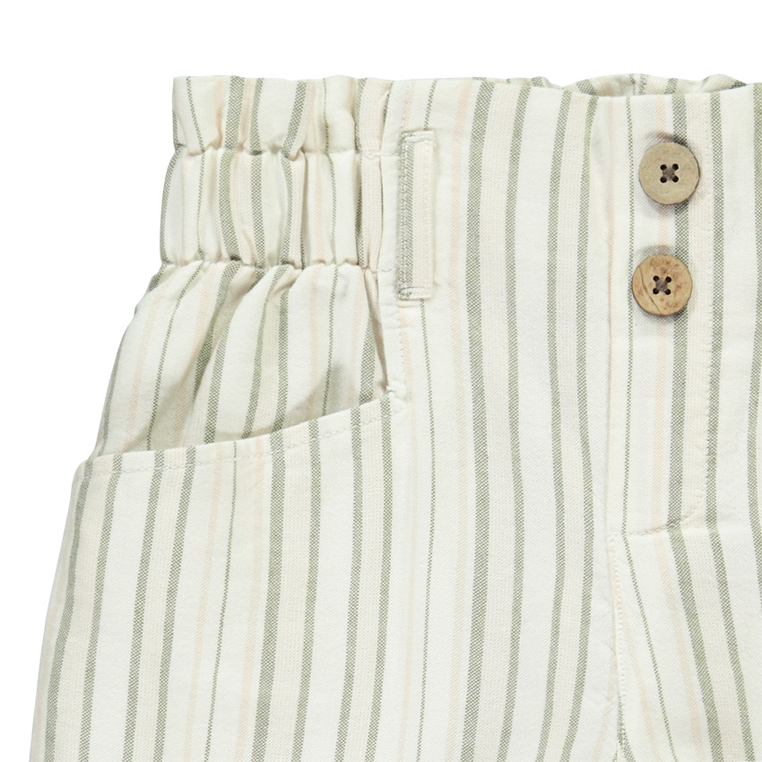 Pantalón fluido de tela rayada para niña 