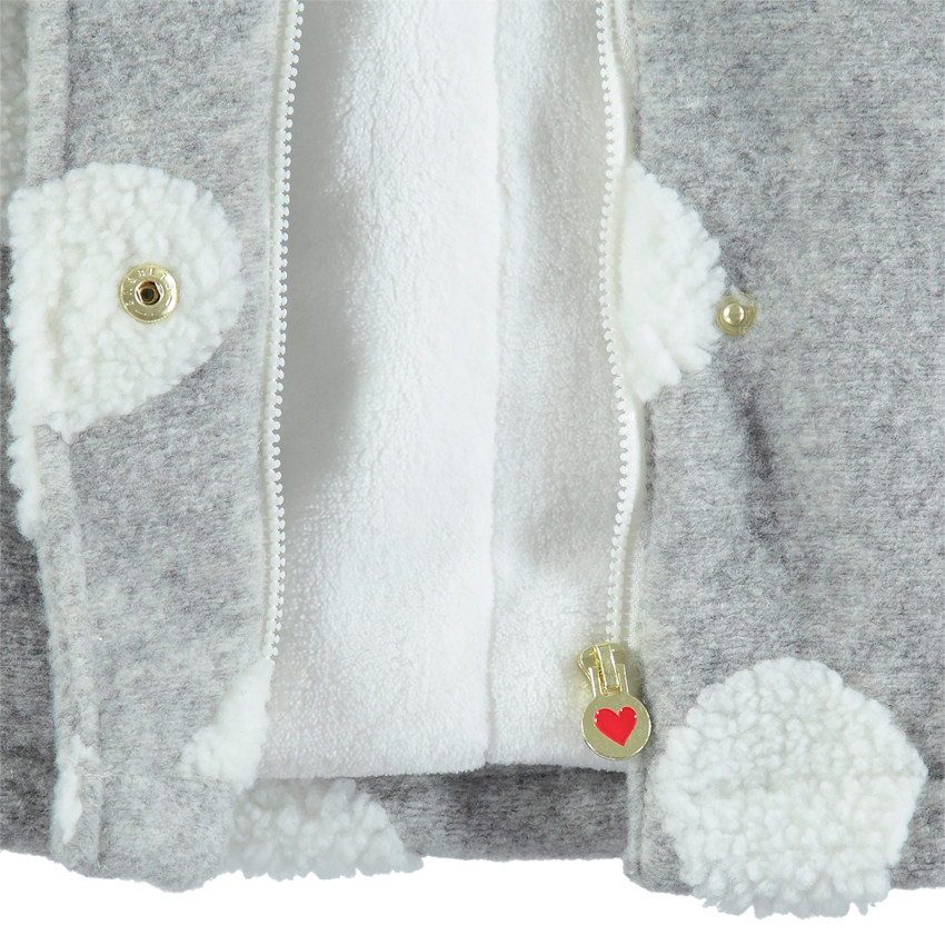 Parka con capucha y lunares de borreguillo 