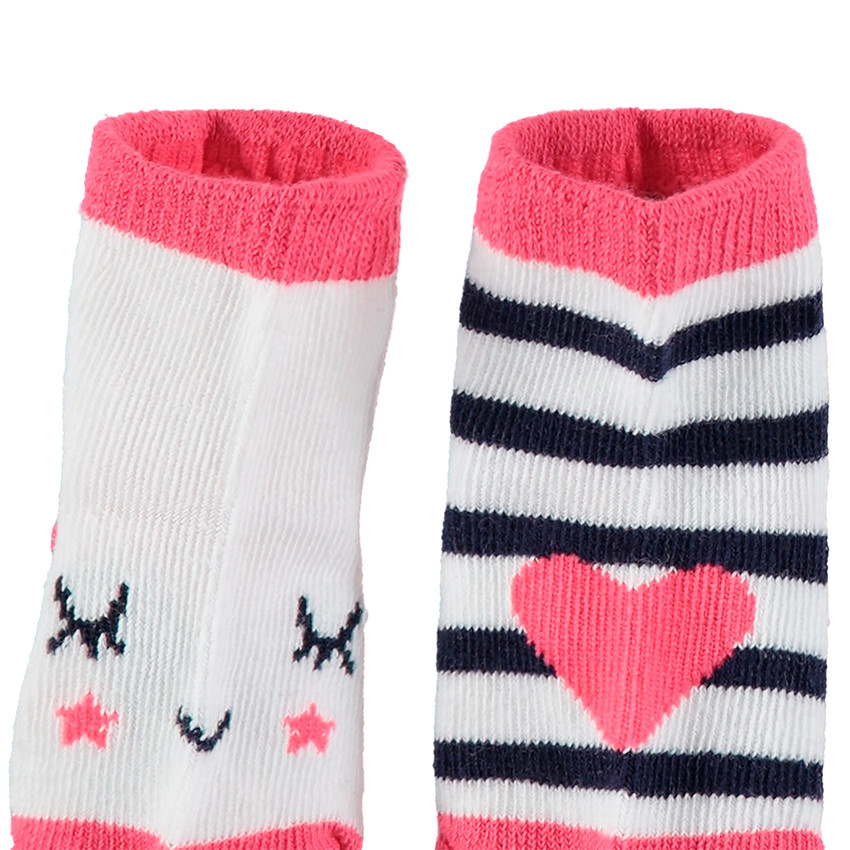 Juego de 2 pares de calcetines variados con rayas y dibujos de jacquard 