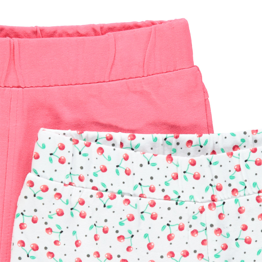 Lot de 2 shorts en coton uni/imprimé 