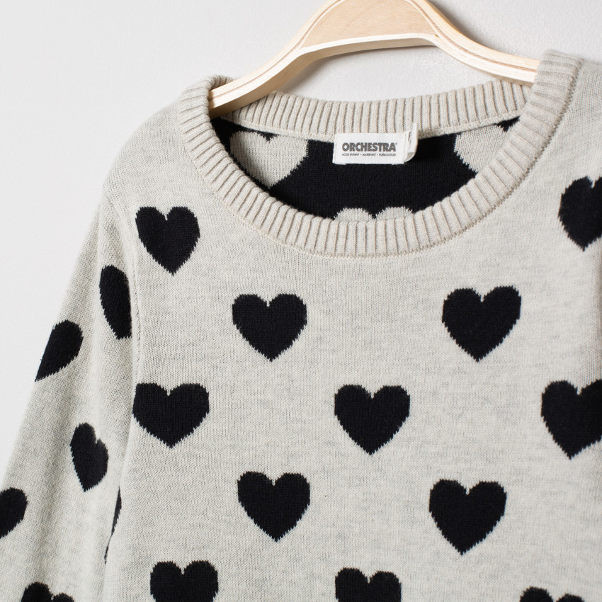 Vestido de punto estampado corazones "all-over" 