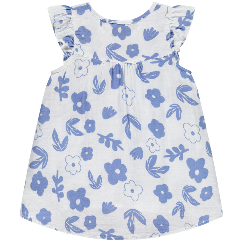 Blusa estampada de flores con galón de pompones para niña 