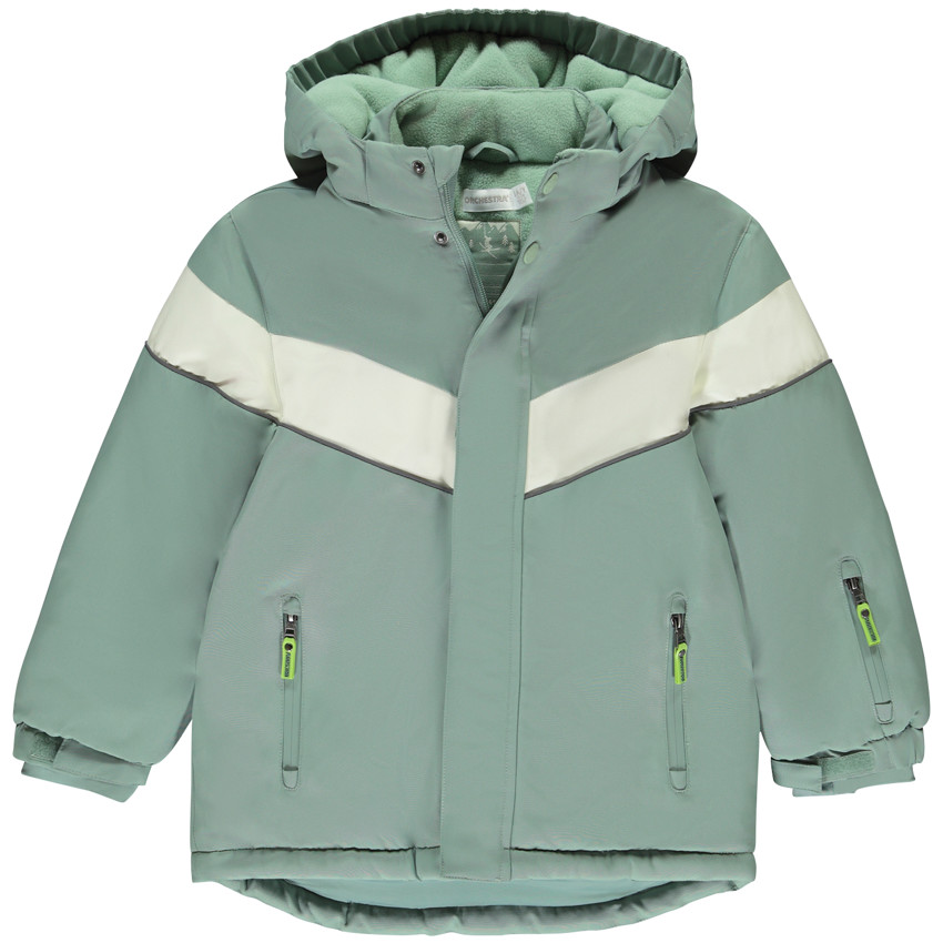 Chaqueta de esquí verde agua con forro micropolar para niño 