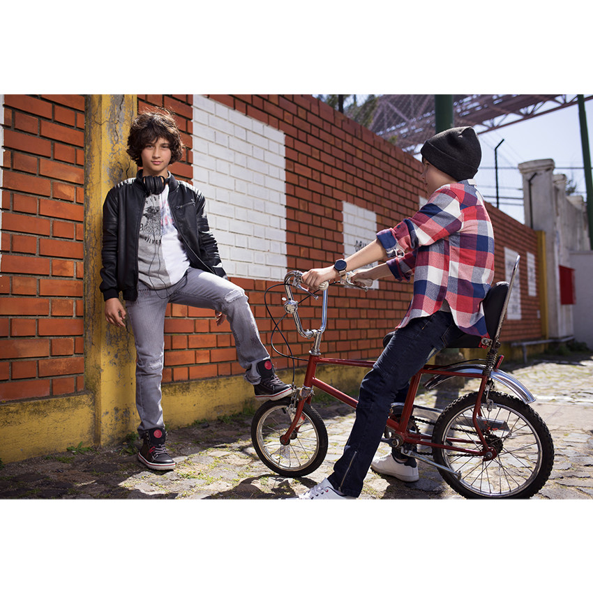 Júnior - Camiseta de manga corta bicolor de punto con estampado 