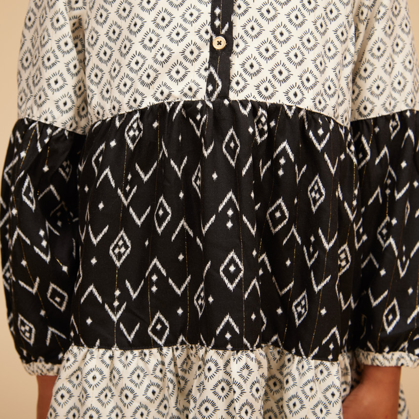Robe de niña de manga larga con estampado ikat  Additional Robe de niña de manga larga con estampado ikat