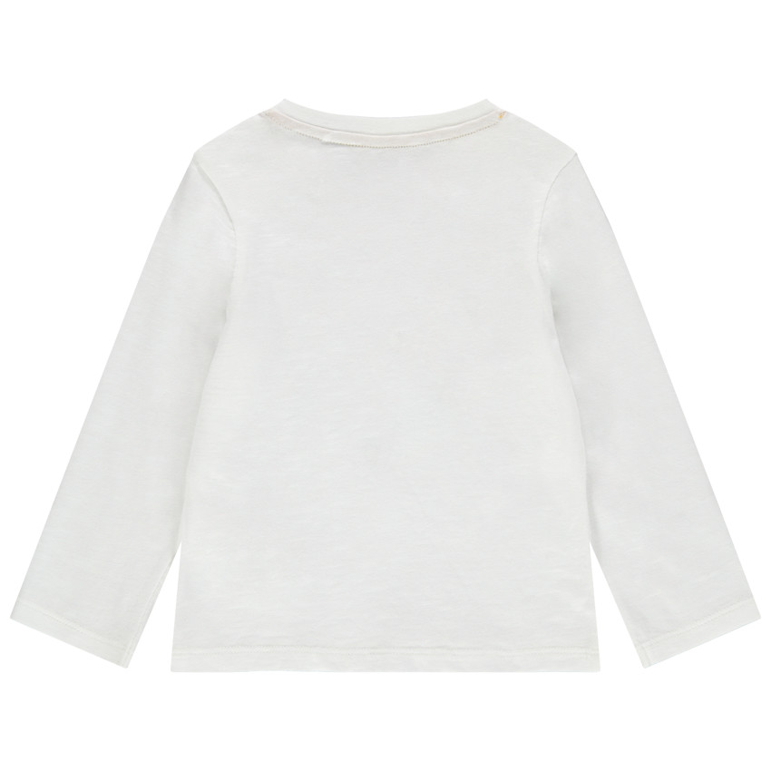 Camiseta de manga larga de algodón bio con Smileys bordado 