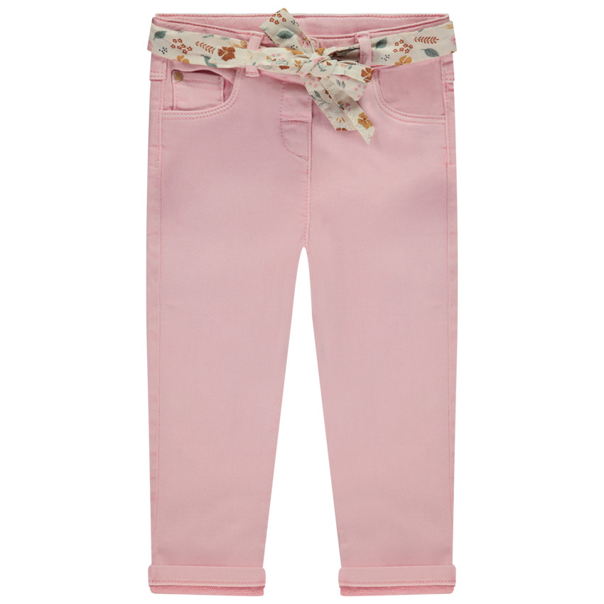 Pantalón recto con cinturón de pañuelo estampado para bebé niña 