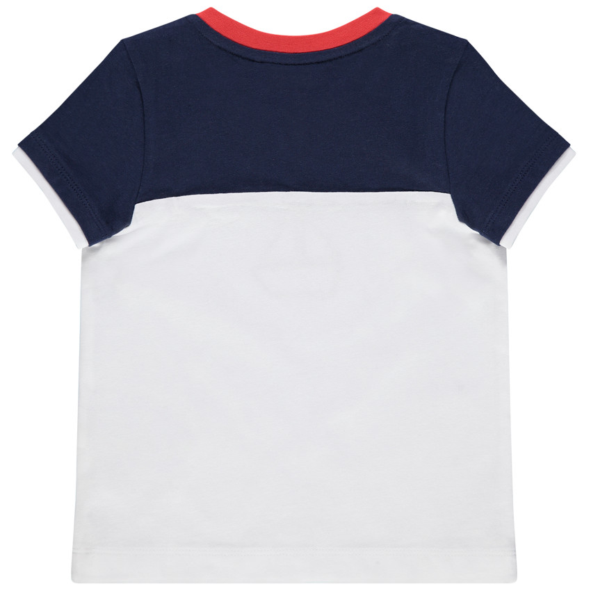 camiseta mangas cortas bicolor en algodon bio 