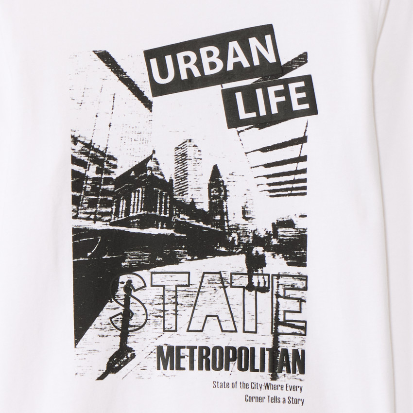 Camiseta de manga larga con estampado fotográfico de ciudad niño 