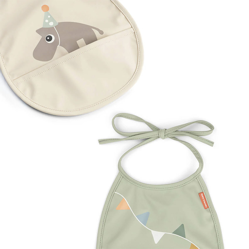 Baberos impermeables pequeños 2 uds. Celebration arena/ verde 