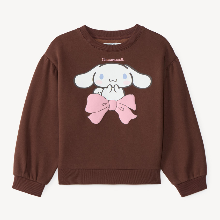 Sudadera niña con estampado de Cinnamoroll, Hello Kitty y sus amigos 