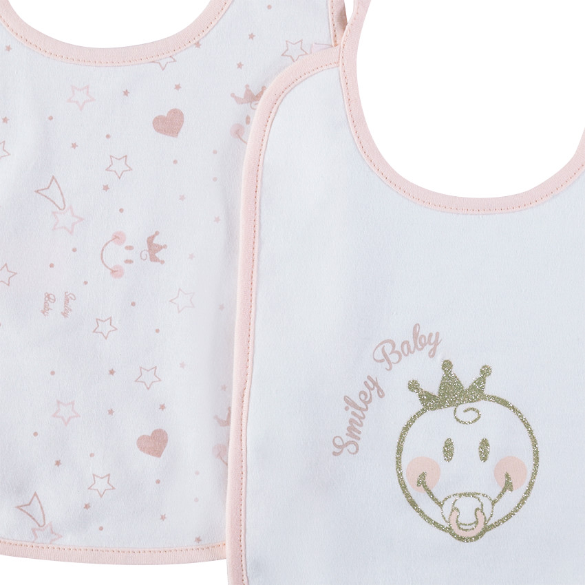 Juego de 2 baberos de punto Smiley  Additional Juego de 2 baberos de punto Smiley