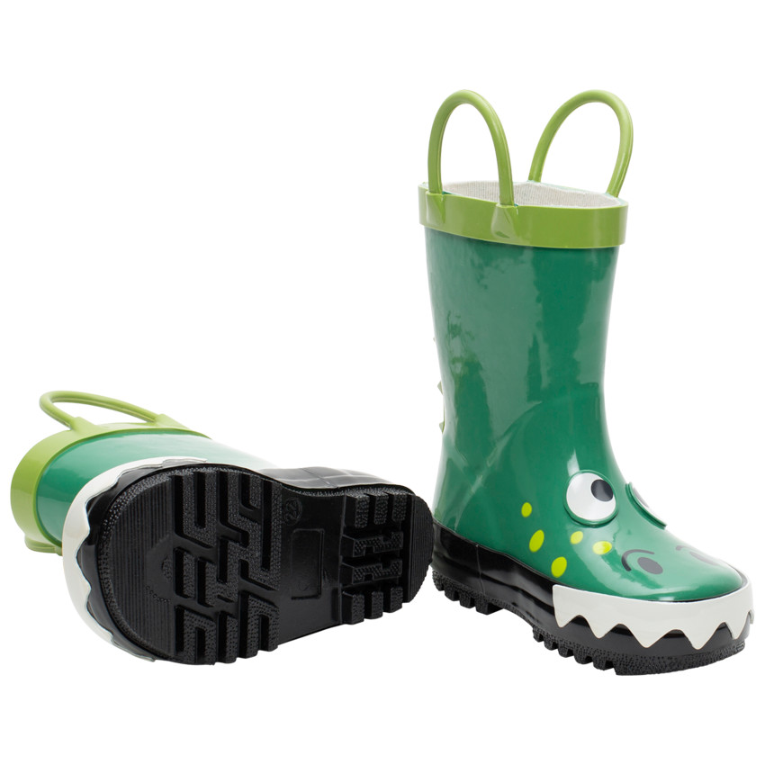 Botas de agua con estampado de cocodrilo y asas para niños del 20 al 23 
