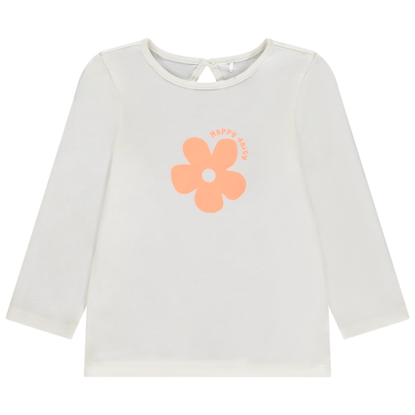 Camiseta de manga larga con estampado de flores para niña bebé 