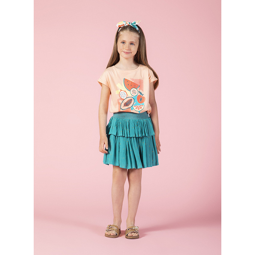 Camiseta manga corta estampado frutas 