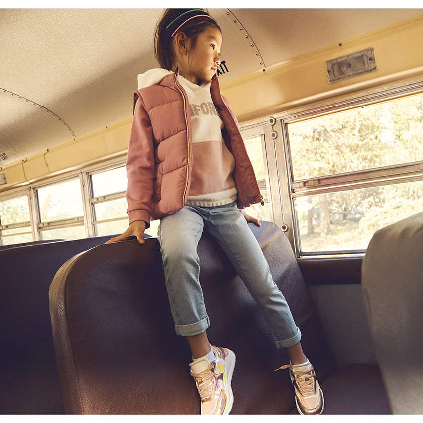 Sudadera con capucha efecto color block para niña 