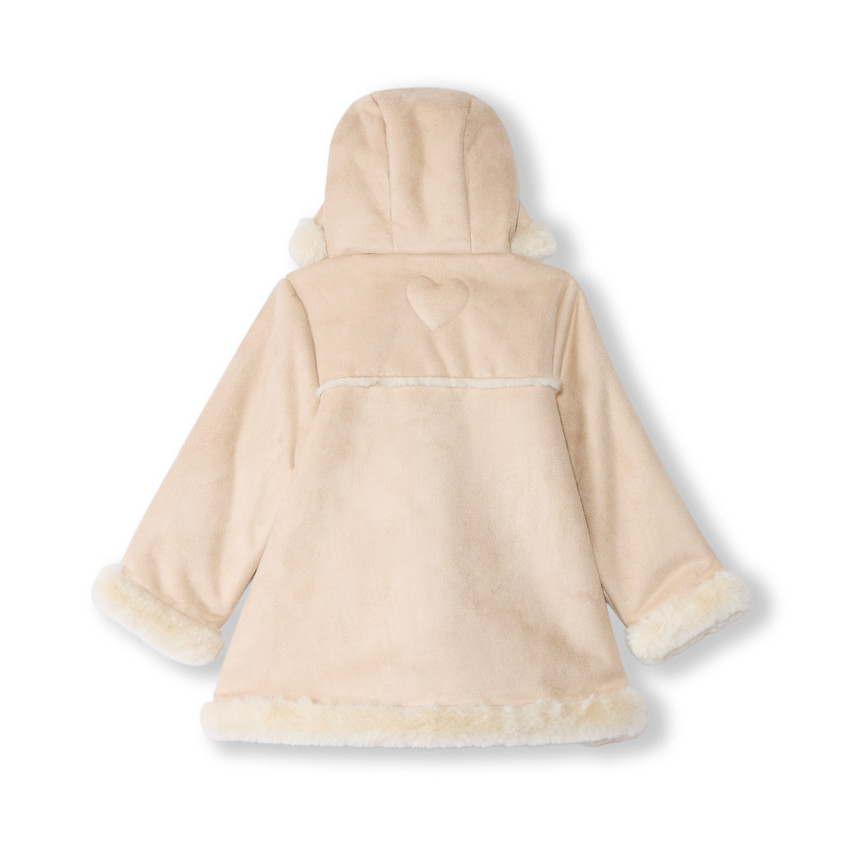 Abrigo de ante sintético con sherpa efecto piel para bebé niña 